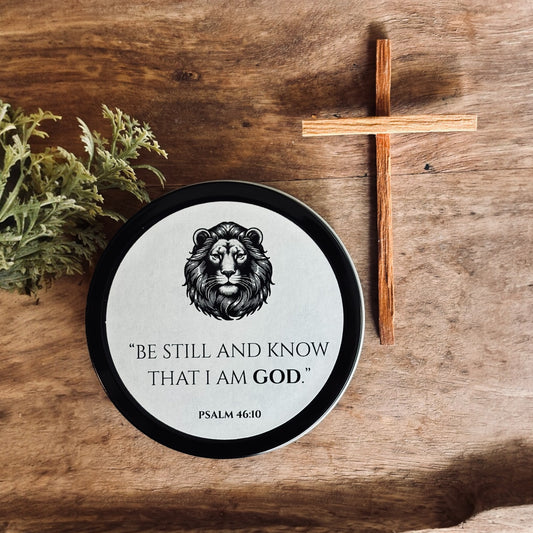 Sharing the Light 4 oz Scripture Candle Psalm 46:10