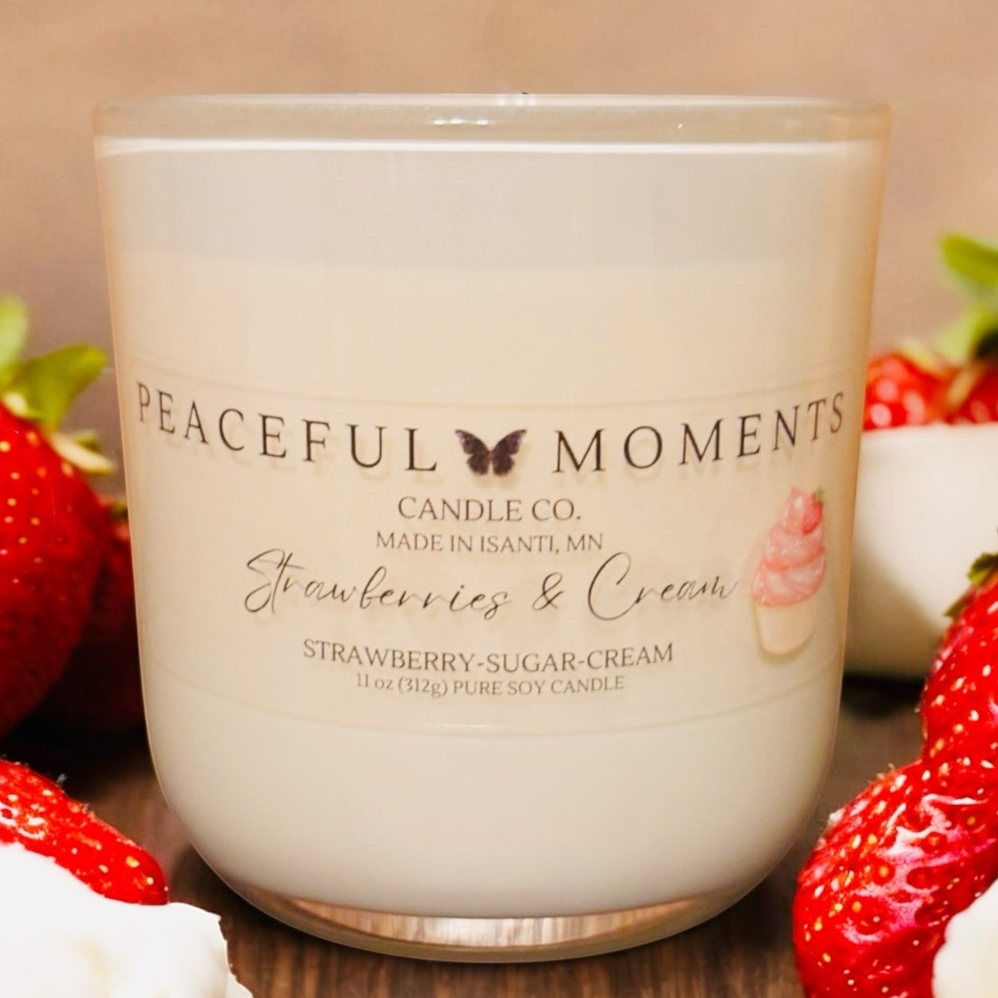 Summer Collection - Strawberries & Cream - 11 oz Soy Candle